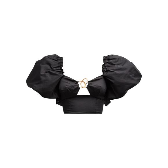 Aje Marcel Puff Sleeve Bodice Top - 4 - Black - Picture 1 of 5